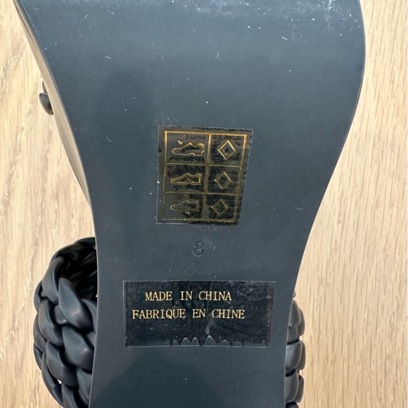 Jeffery Campbell Bamba Braided Platform Heels Black Womens Size 8 Chunky Sandals - Picture 14 of 15